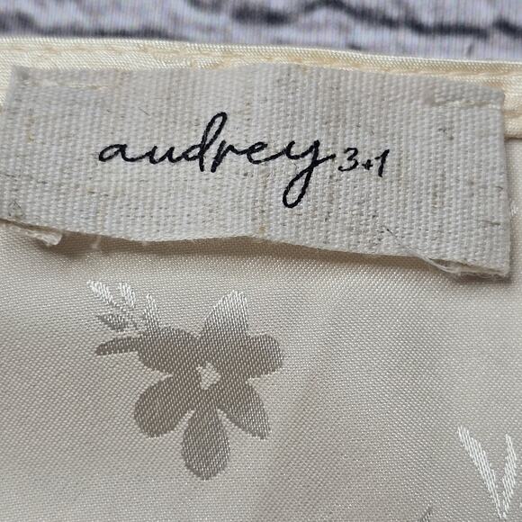 Audrey 3 1 Silky Chinoiserie Chinese Floral Pattern Balloon Sleeve Crop Top Sm - Picture 6 of 10